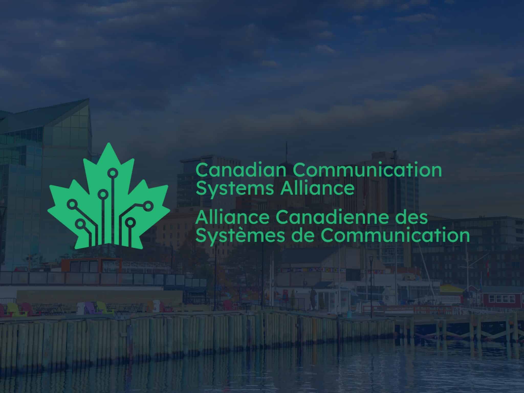 Canadian Communication Systems Alliance (CCSA) logo over a waterfront view of Halifax, Nova Scotia, for the CCSA event meeting booking page